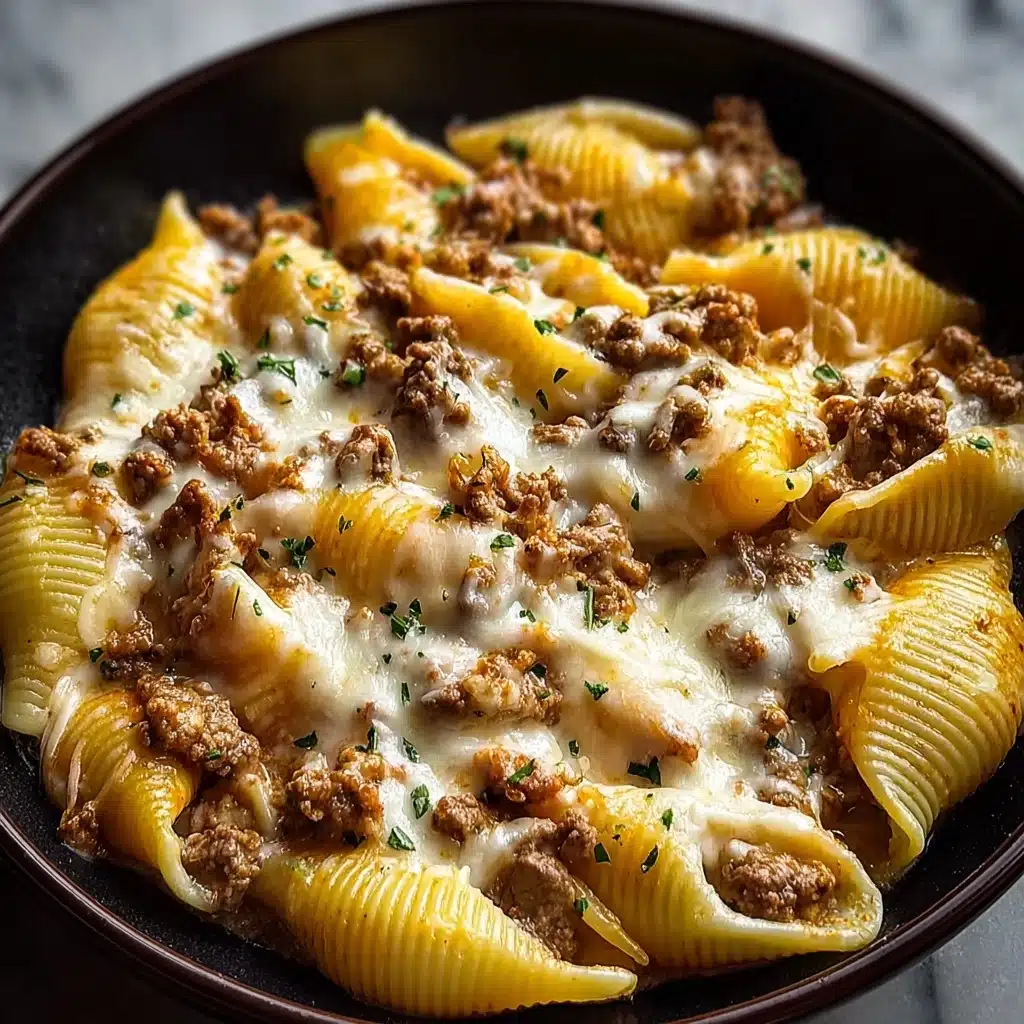 Crockpot Cheesy Ranch Beef Pasta Shells Recipe