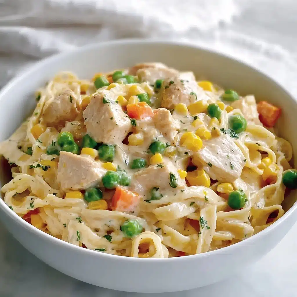 Quick Chicken Pot Pie Pasta Recipe - Recipe Image