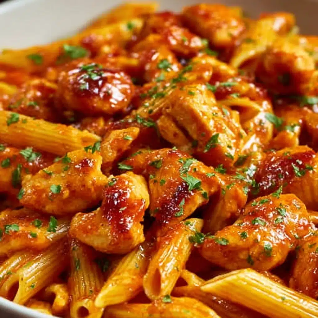 One-Pan Tangy Honey BBQ Chicken Penne Recipe - Recipe Image