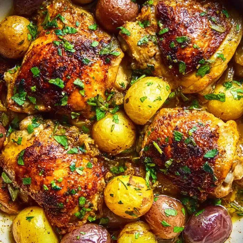 Garlic Parmesan Crockpot Chicken and Potatoes Recipe - Recipe Image