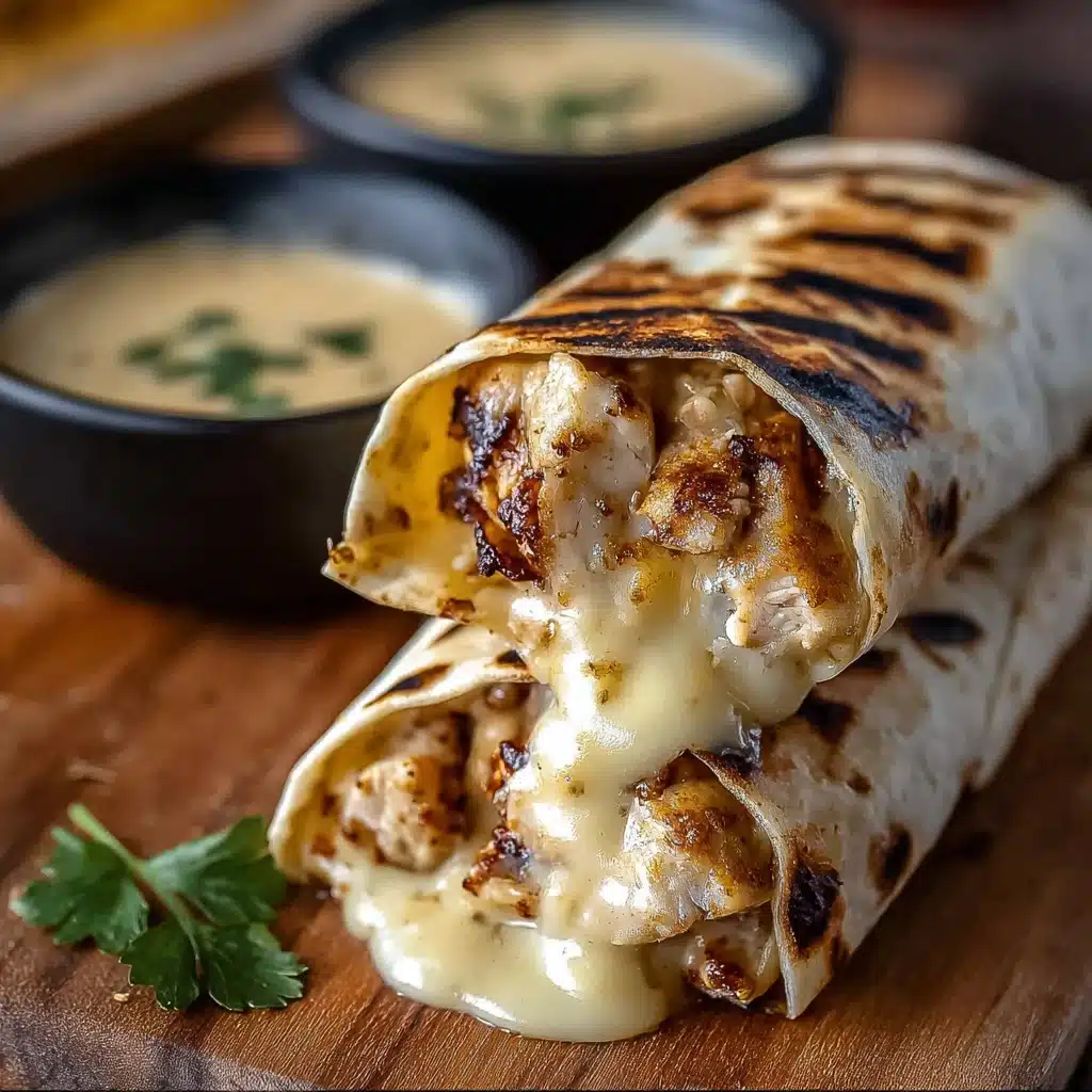Cheesy Garlic Chicken Wraps Recipe - Recipe Image