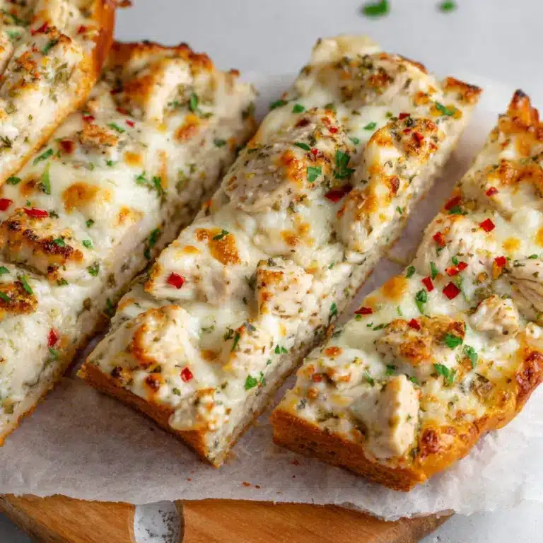 Chicken Alfredo Garlic Bread Recipe