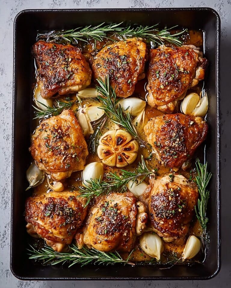 Juicy Roasted Chicken Thighs with Garlic and Rosemary Recipe