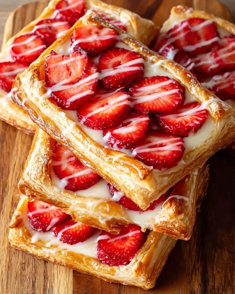 Delicious Strawberry Danish with Cream Cheese and Puff Pastry Recipe