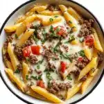 Creamy Rotel Pasta with Ground Beef Recipe