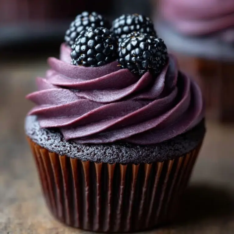 Dark Chocolate Blackberry Cupcakes Recipe
