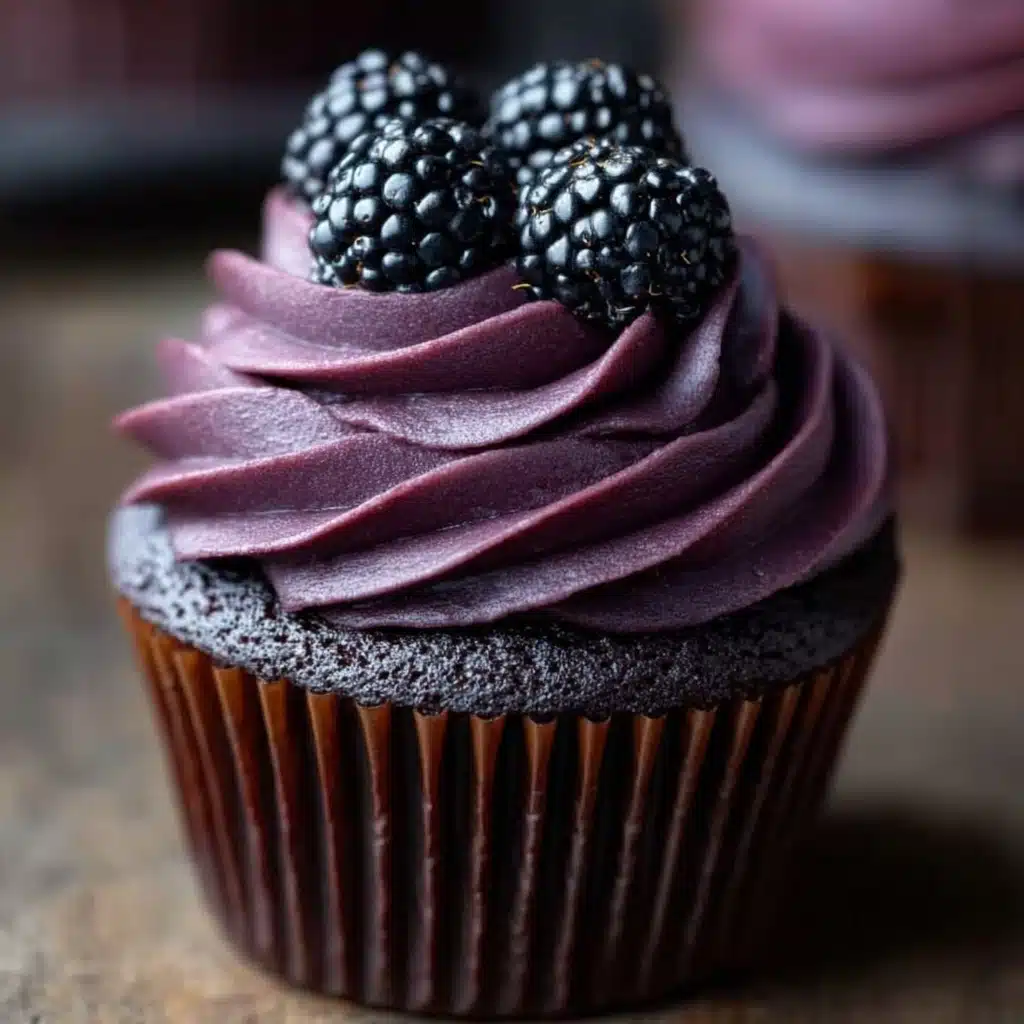 Dark Chocolate Blackberry Cupcakes Recipe