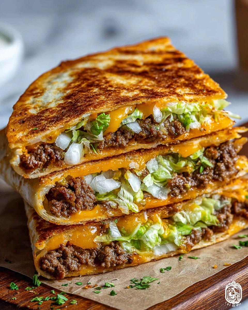 A wrap cut in half and stacked, showing many layers inside a soft beige tortilla. The first layer inside is bright green lettuce, followed by chunks of white chicken meat, pieces of yellow bell pepper, small orange carrot sticks, and bits of purple cabbage. The wrap also has creamy light brown sauce spread throughout, mixing with the vegetables and chicken. The wrap is resting on a wooden board, with three small white bowls full of colorful diced vegetables and sauce blurred in the background, all on a white marbled surface. Photo taken with an iphone --ar 4:5 --v 7