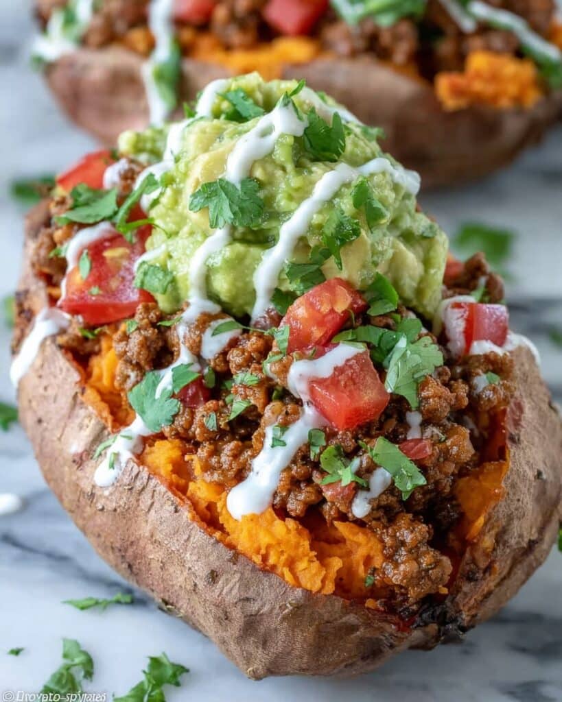 Taco Stuffed Sweet Potatoes Recipe
