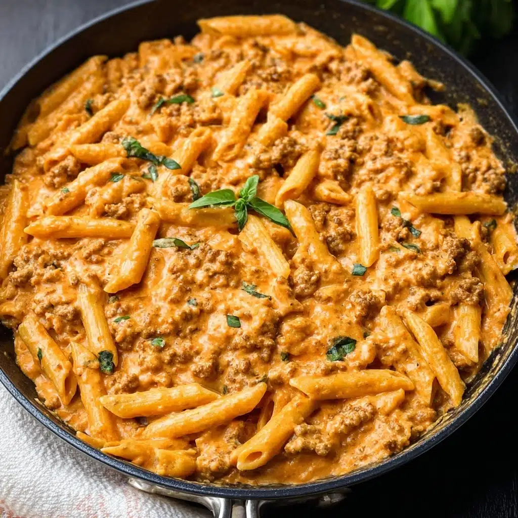 High Protein Creamy Beef Pasta Recipe - Recipe Image