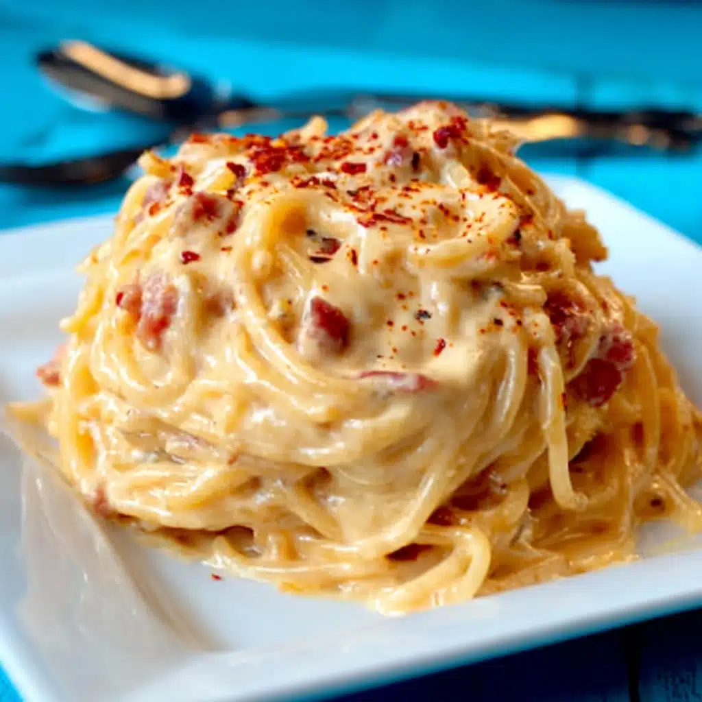 Spicy Southern Cheesy Chicken Spaghetti Casserole Recipe - Recipe Image