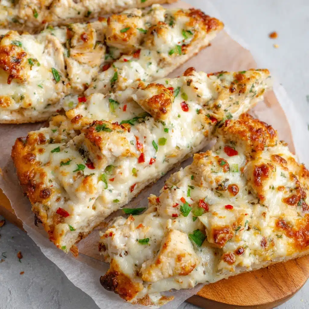 Chicken Alfredo Garlic Bread Recipe - Recipe Image