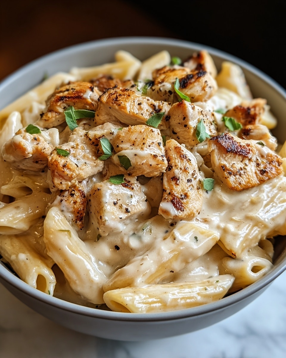 The image shows a white plate with a large piece of honey glazed chicken breast taking up most of the front side, its surface golden brown with a slightly sticky, shiny glaze and small browned spots, giving it a textured look. Behind the chicken, there is a generous serving of roasted potato wedges, golden yellow with browned edges and speckled with black pepper and herbs. Two small sprigs of fresh green parsley sit on the right edge of the plate adding color contrast. In the background, slightly blurred, is a black sheet pan lined with aluminum foil holding more glazed chicken pieces and roasted potatoes. The scene is set on a white marbled surface. Photo taken with an iphone --ar 4:5 --v 7