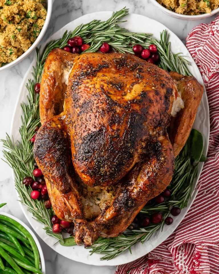 Juicy Grilled Roast Turkey with Herb Butter Recipe