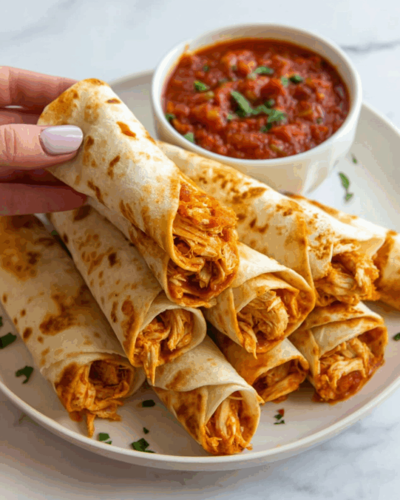 Creamy Baked Chicken Taquitos Recipe