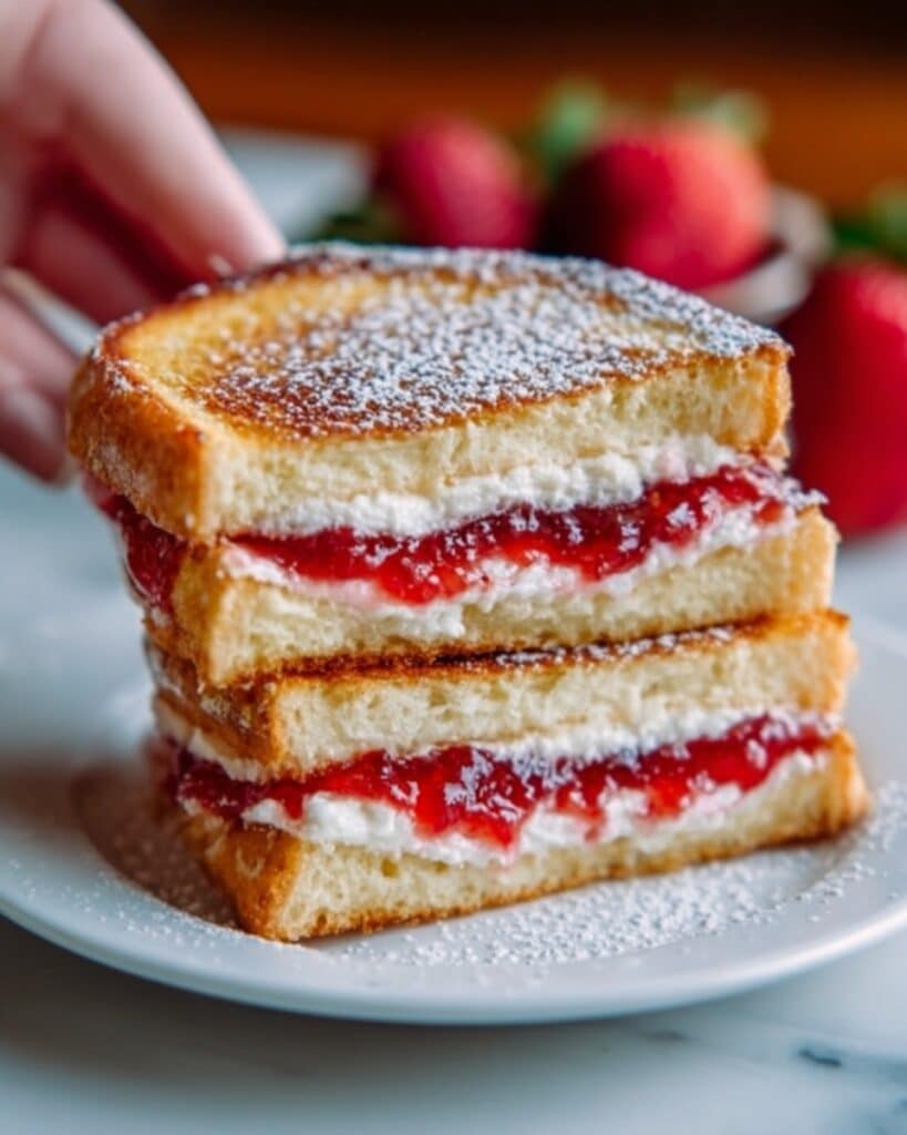 Fried Strawberry Cheesecake Sandwiches Recipe