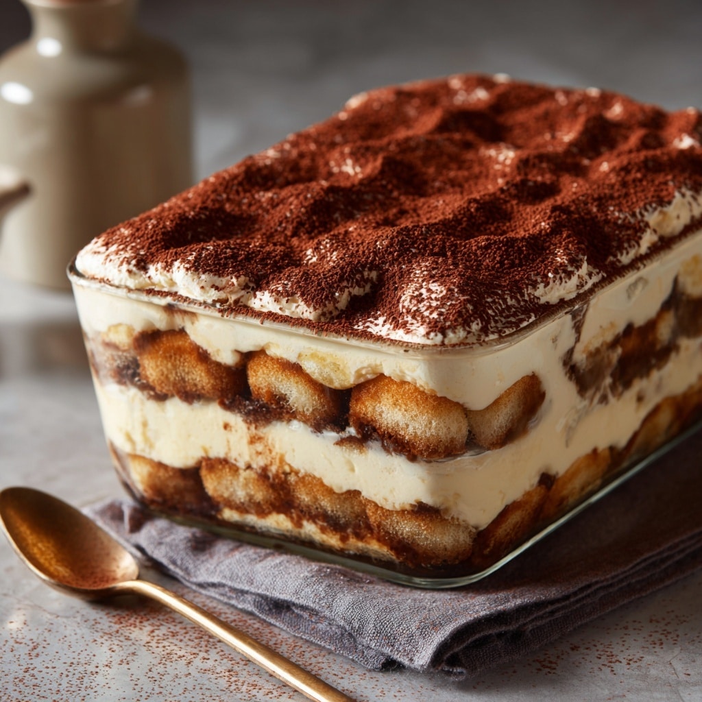 Easy Tiramisu Poke Cake Recipe - Recipe Image