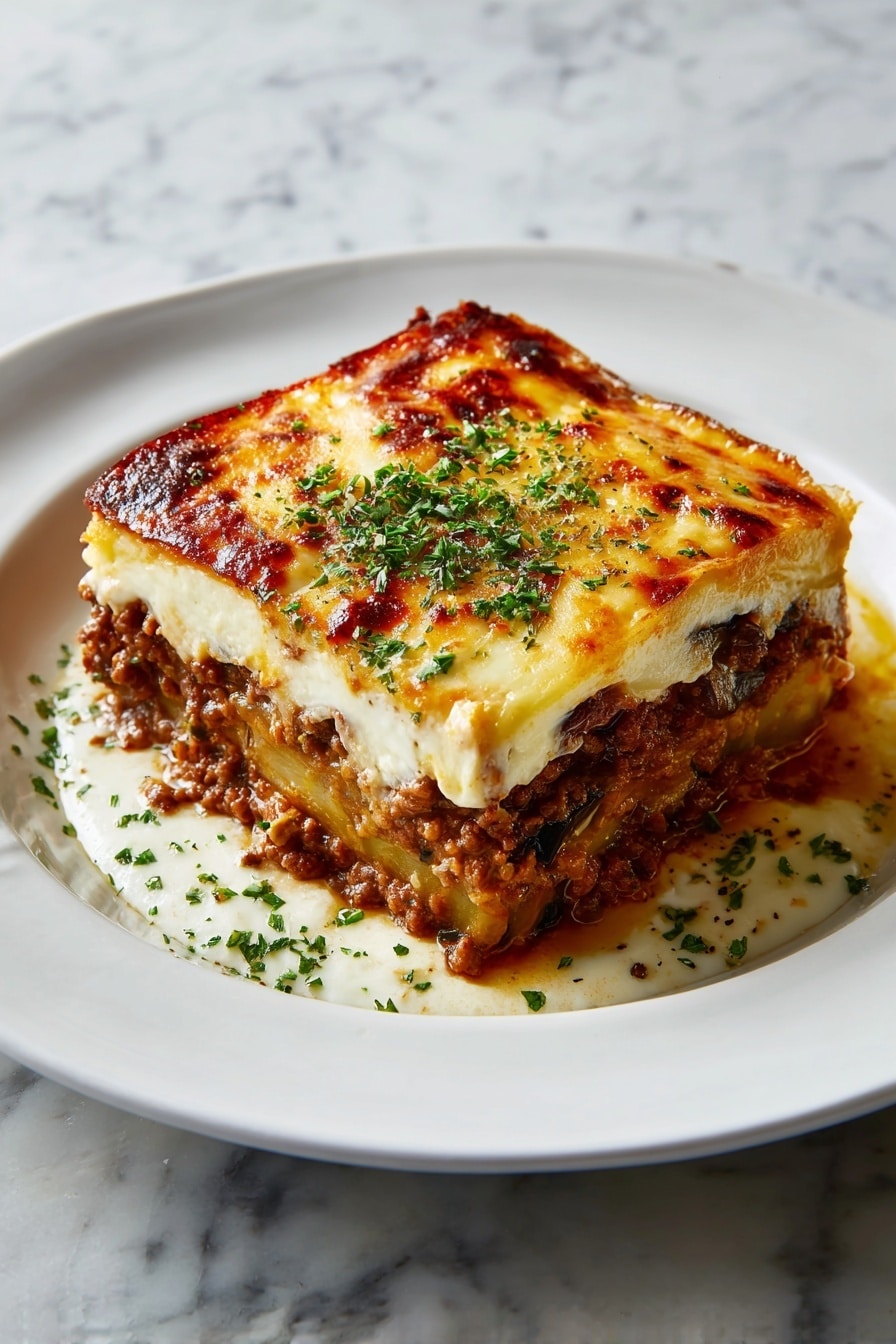 Pastitsio: Greek Baked Pasta with Ground Beef and Creamy Béchamel Recipe - Recipe Image