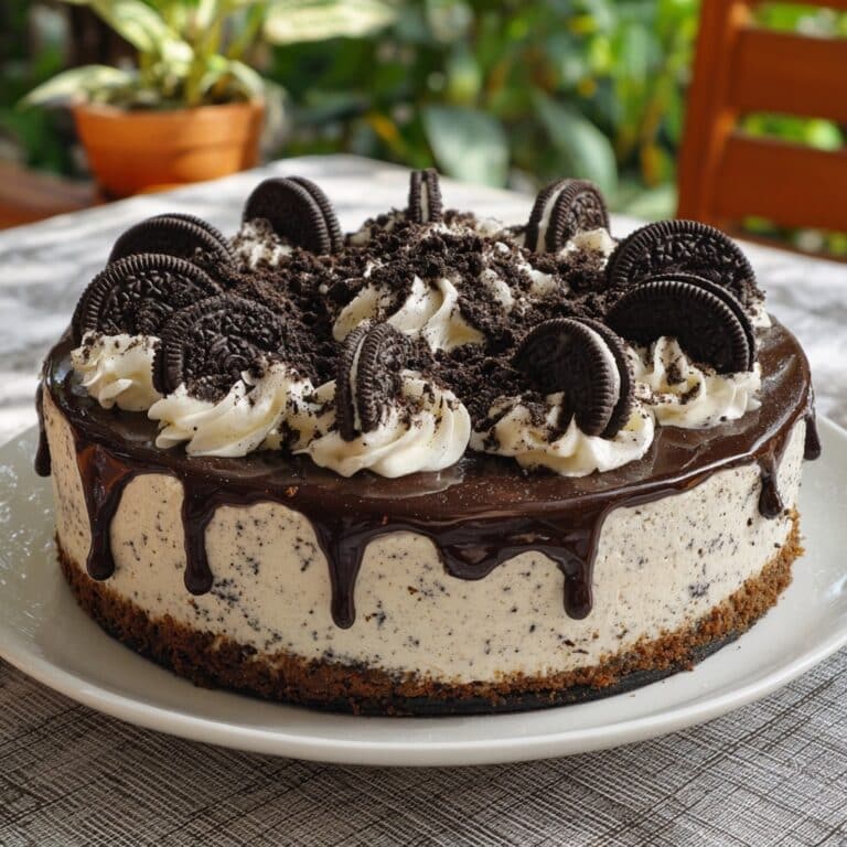 Decadent Triple Chocolate Cheesecake with Oreo Crust Recipe
