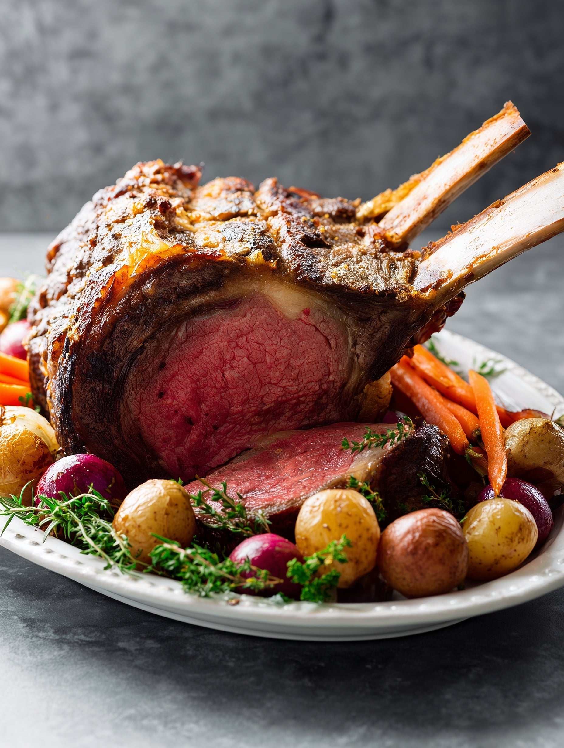 One-Pan Roast Rack of Lamb with Green Olive Potatoes Recipe - Recipe Image