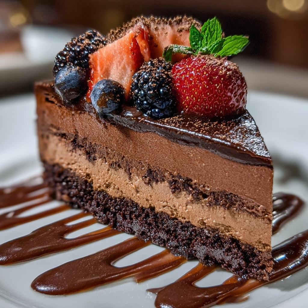 Dark Chocolate Mousse Cake Recipe - Recipe Image