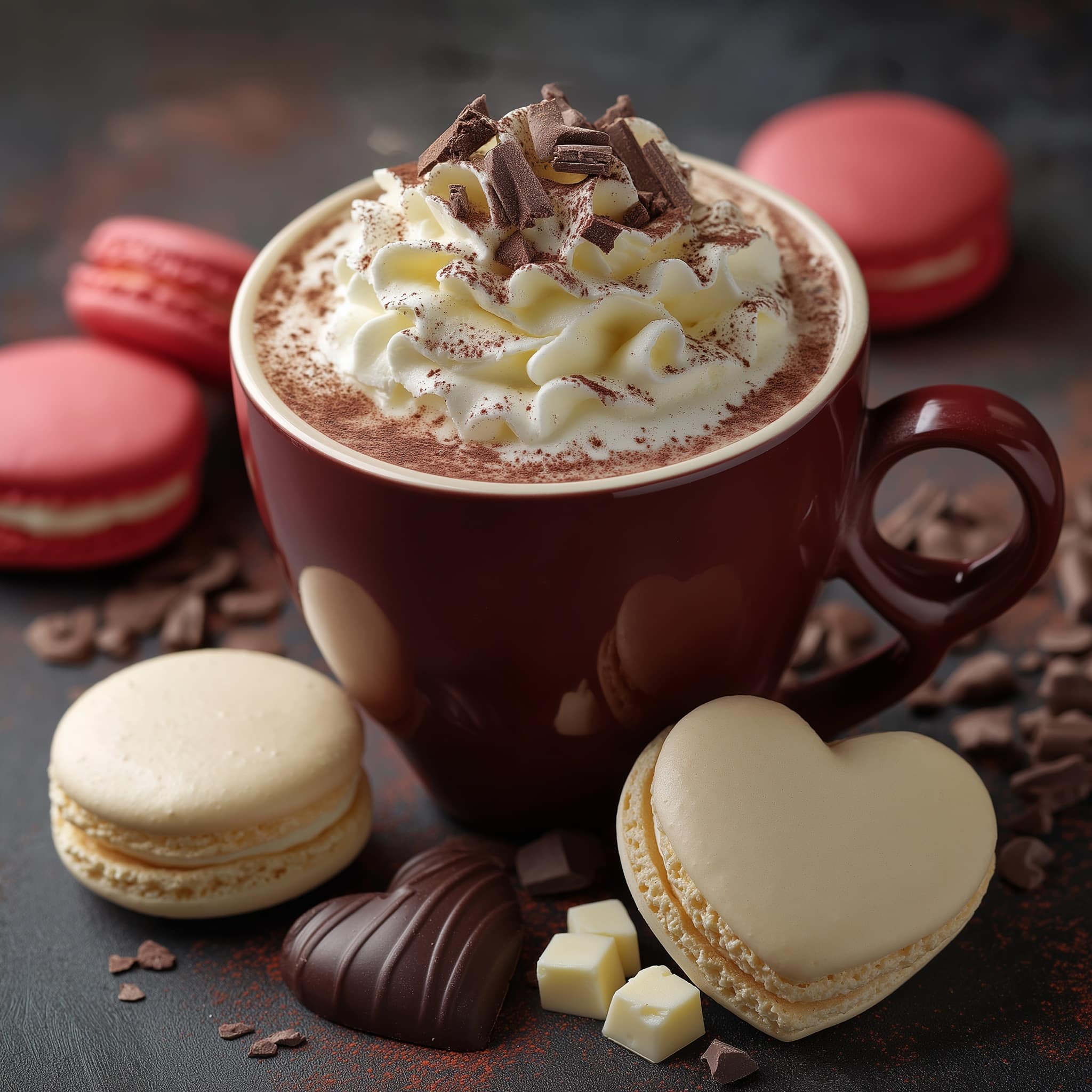 Valentine's Day Pink White Hot Chocolate Recipe - Recipe Image