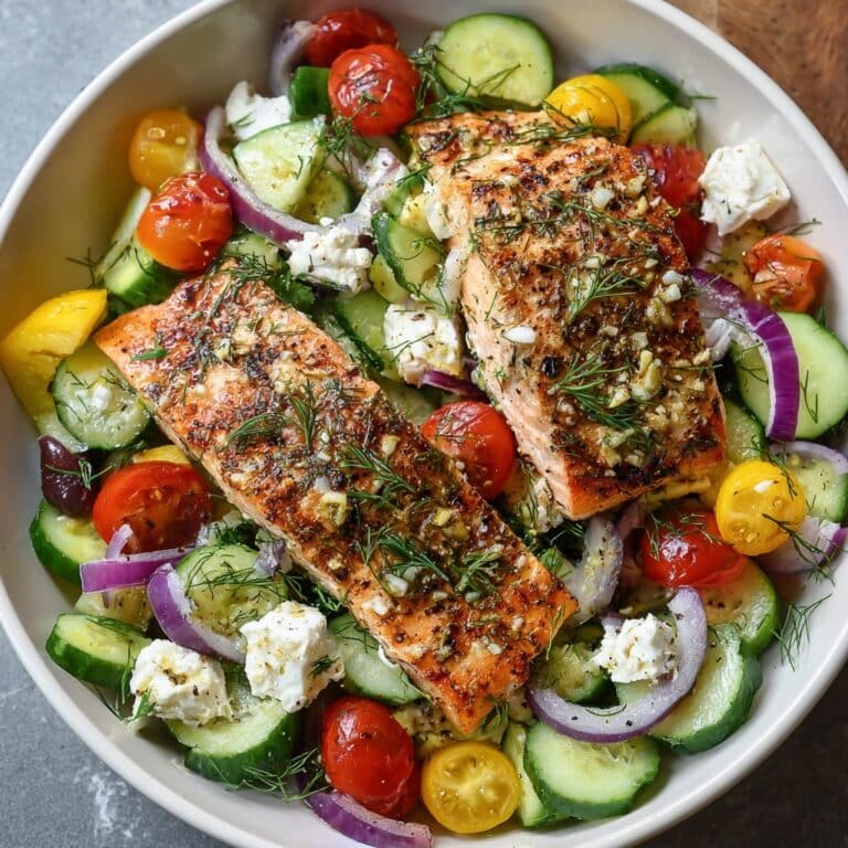 Greek Salmon with Feta, Tomatoes, Olives, and Fresh Herbs Recipe