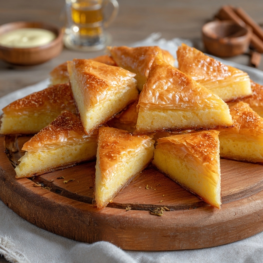 Cheesy Bourekas with Hard-Boiled Egg, Harissa, and Pickled Cucumbers Recipe - Recipe Image