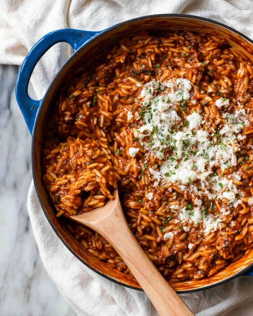 One Pot Orzo Risoni Bolognaise Recipe