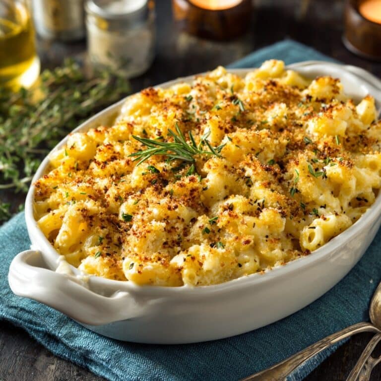 Baked Mac and Cheese with Crispy Panko Topping Recipe