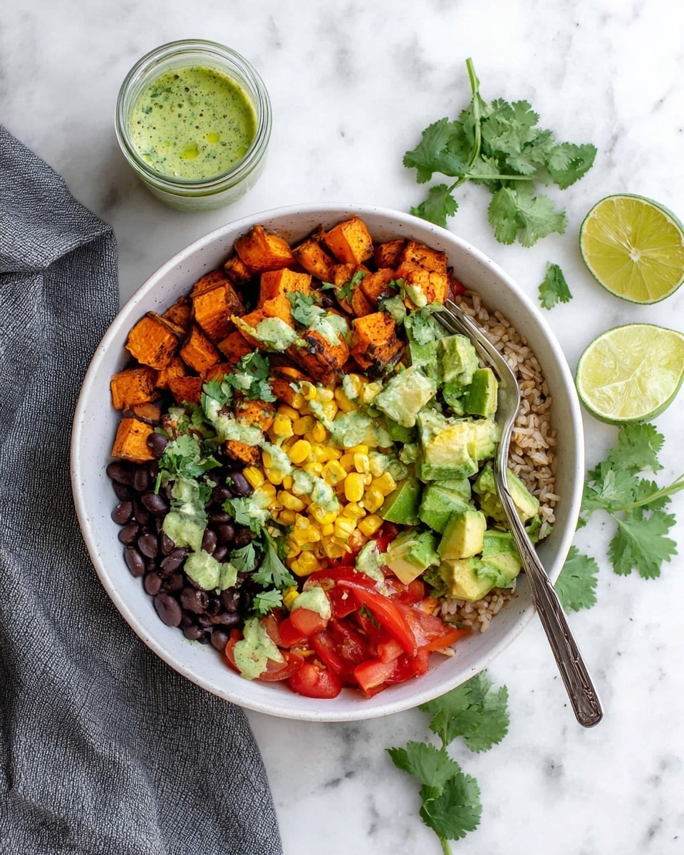 Sweet Potato Taco Bowls with Cilantro Lime Dressing Recipe - Recipe Image