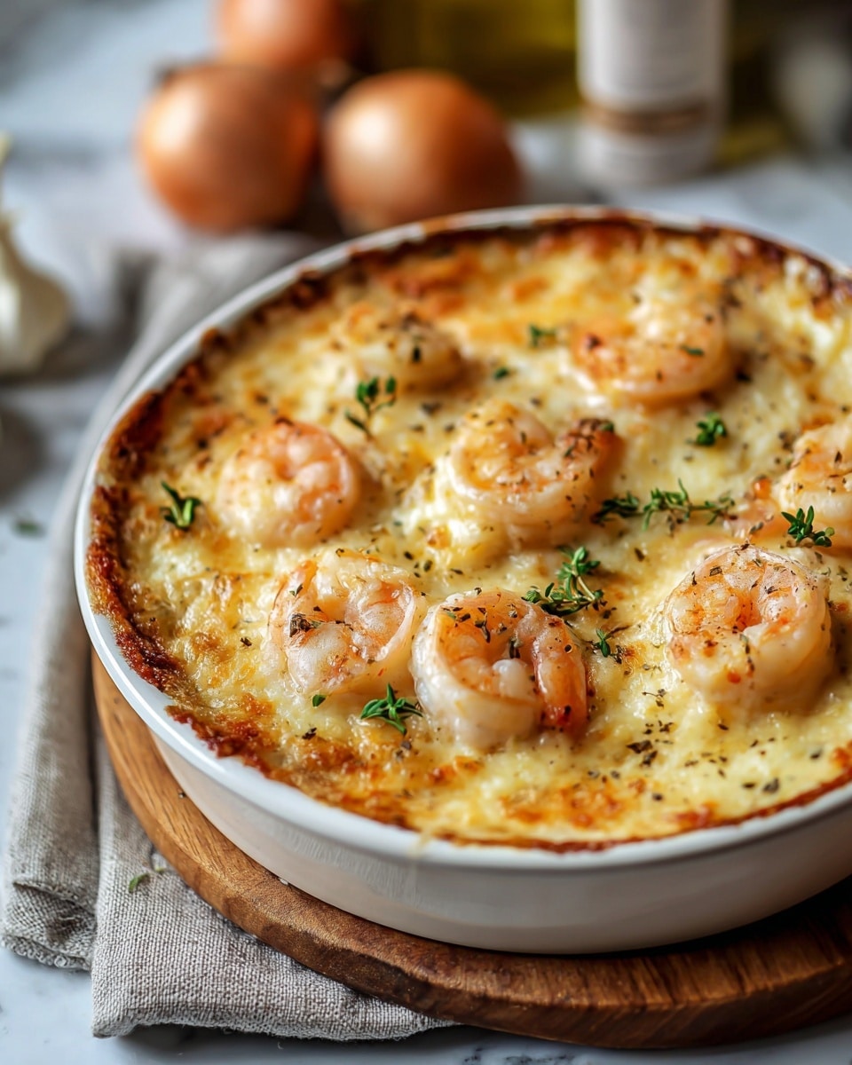 Keto Garlic Shrimp Au Gratin Recipe - Recipe Image