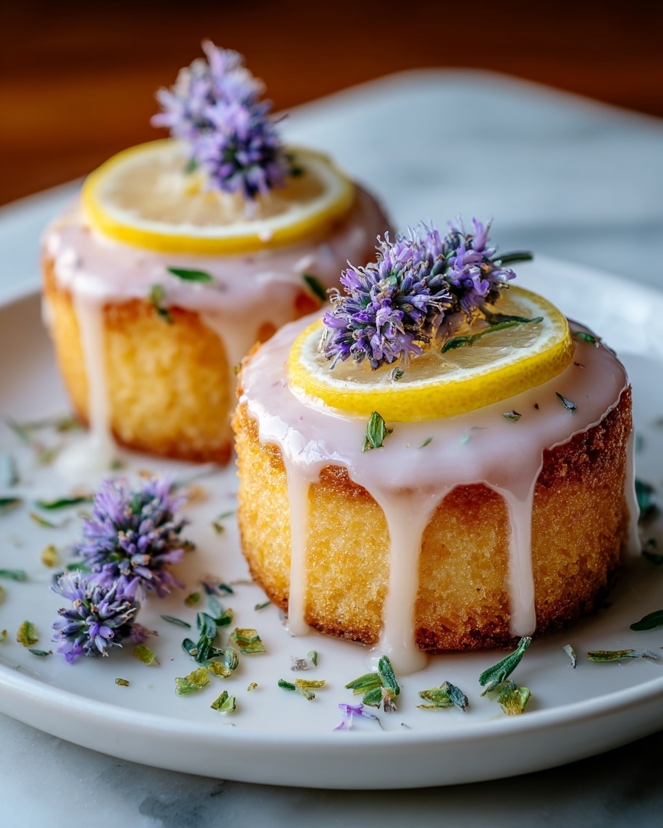 Mini Lemon Cakes With Lavender Glaze Recipe - Recipe Image