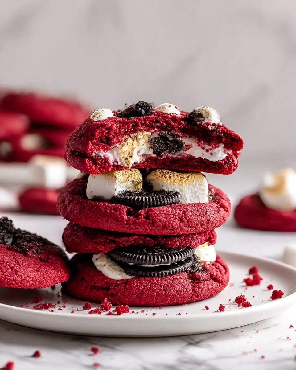 Classic Red Velvet S'mores Cookies Recipe - Recipe Image
