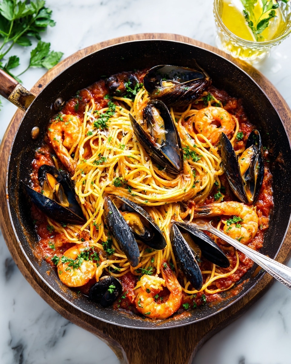 Shrimp & Mussels in Rich Tomato Sauce Recipe - Recipe Image