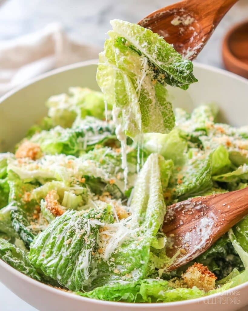 Creamy Caesar Salad with Garlic Panko Topping Recipe