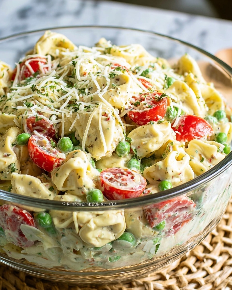 Pesto Caesar Tortellini Pasta Salad Recipe - Recipe Image