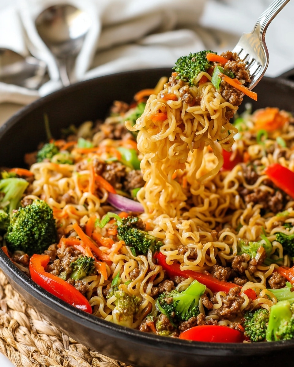 Garlic Beef Ramen Stir Fry Recipe - Recipe Image